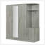 Armoire 4 portes avec tablettes, tiroirs et miroir pleine grandeur-325530835