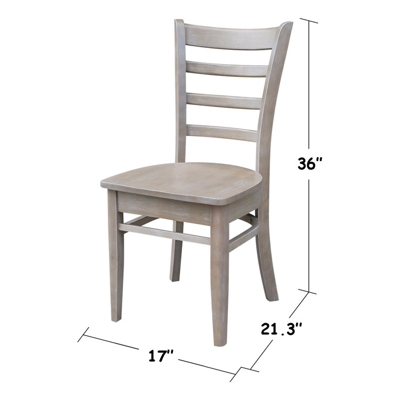 Alvery 17.7'' H Solid Wood Side Chair, Washed Gray Taupe