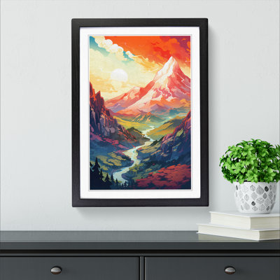 Japanese Mountains Futurism No.2 - Framed Print