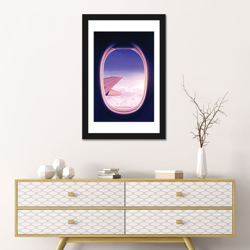 « travel the world »-impression Nicklas Gustafsson, H 24 po x l 16 po x P 1 po, Papier d'art encadré noir, Blanc