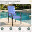 Ensemble de salle à manger 9 pièces pour terrasse - Comprend 8 chaises et une table carrée en métal avec trou pour parasol - 8 places pour la cour, la piscine, le balcon et le jardin-2094733478