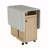 Folding Dining Table with Storage Cabinet & Shelves, Mobile Space-Saving Kitchen Table for Small Spaces
