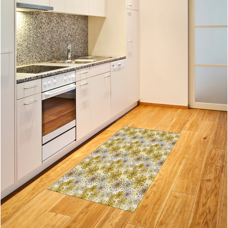 Floral High Density Long Fiber Poly Threads Decorative Area Rug Carpet, Rectangle 4' x 5'8"