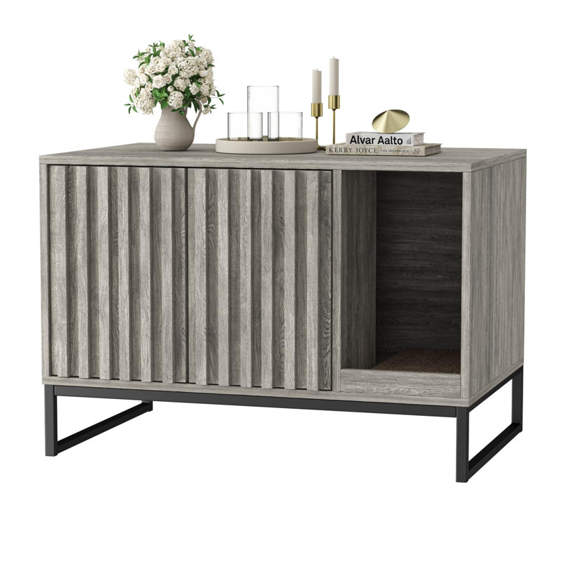Enceinte de litière Hollomon, Gris / Noir