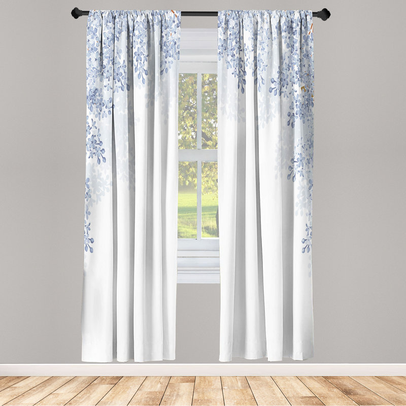 Semi Sheer Curtain Pair, Ceil Blue, 28" W x 95" L
