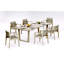 7 Pcs Grade-A Weathered Teak Wood Dining Set: 98" Sema Rectangle Table  And 6 Sema Arm Chairs #11Se3306-1991485116