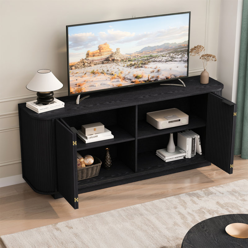 Buffet de rangement ondulé 63 ", Noir