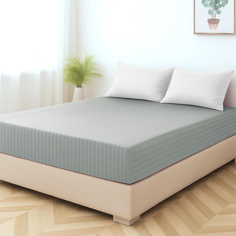 Shaneca Microfiber Machine Woven Fitted Sheet, Kingsize (5'), Grey