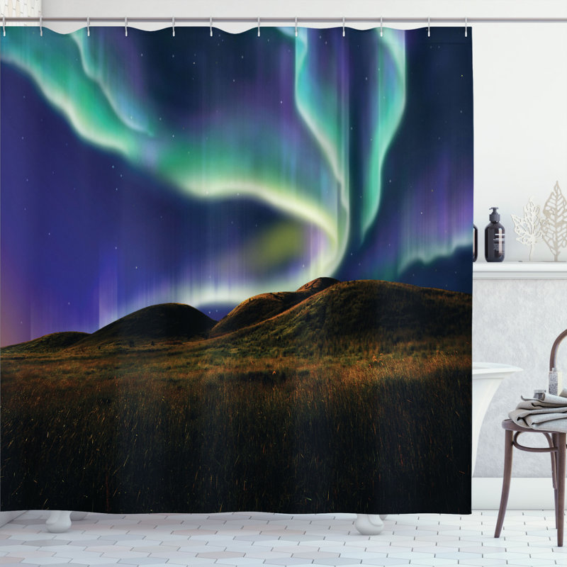 Shower Curtain with Hooks Included, 70" H x 69" W