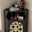 32.28"Black geometric solid wood corner triangular storage cabinet