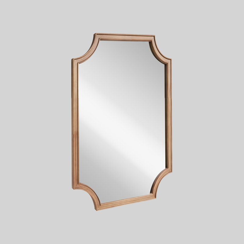 Laritha Bathroom/Vanity Mirror with Wood Frame, 30" x 20", Natural Wood