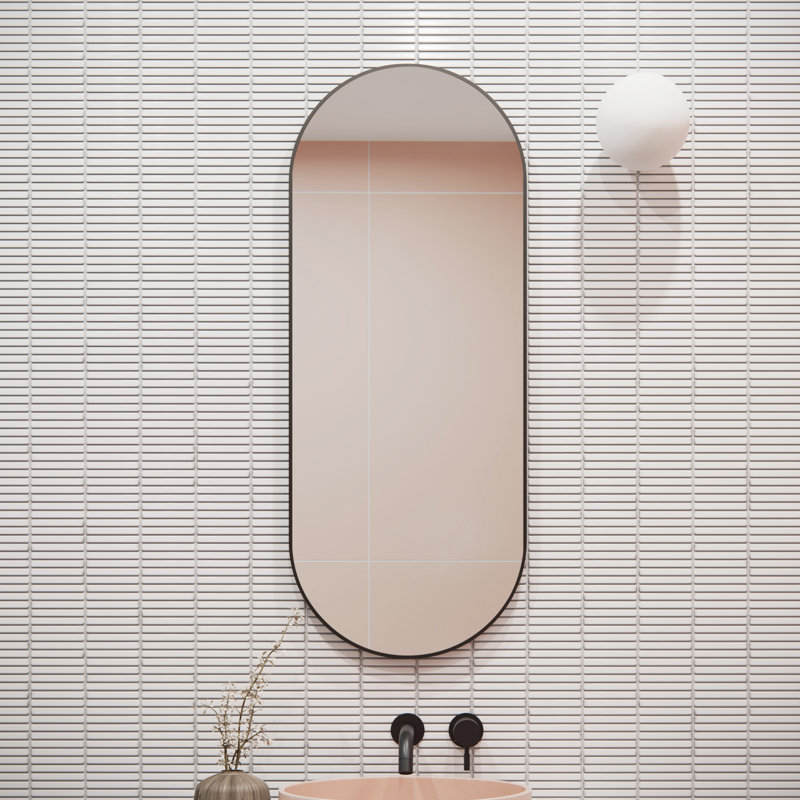 Inara Pill Mirror, Black, 40" x 16"