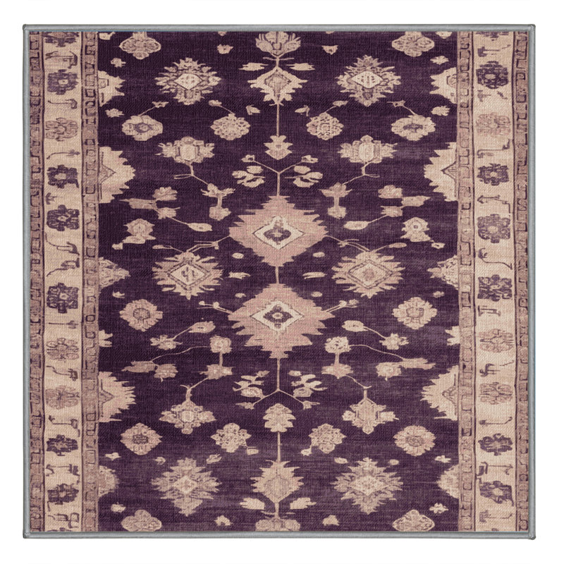 Tapis brun lavable à la machine, Carré 6 pi