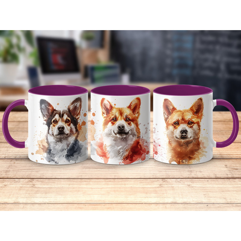 Ceramic Coffee Mug, 2, Purple