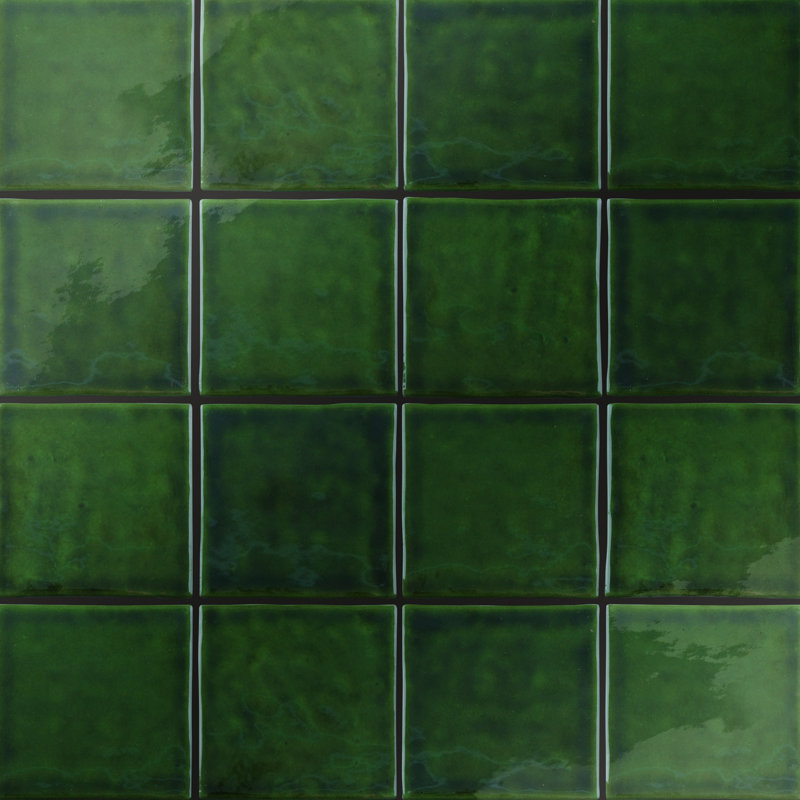 Viva Antic Handmade 4" x 4" Ceramic Tile, Green