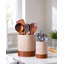 Ensemble de pots à ustensiles en céramique pour comptoir, style champêtre, organisateur d'ustensiles de cuisine polyvalent, rangement robuste en céramique pour spatules, cuillères et plus encore.