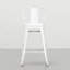 24 tabourets de comptoir en métal de 24 po 2, blanc vieilli, structure stable, pour la zone de bar de 2 tabourets, pouces, dossier et repose-pieds incurvés, entrejambe, pieds de cuisine et clou