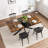 55.11" -70.86"Retro Rectangular Stretch Dining Table, Antique Wood Top And Black Relief Plate, Black Fine Sand Cross Iron Foot Base Dining Table, With Storage Box.-1250388874