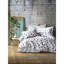 Ensemble de housse de couette 100% coton blanc / gris Roye-1450842917