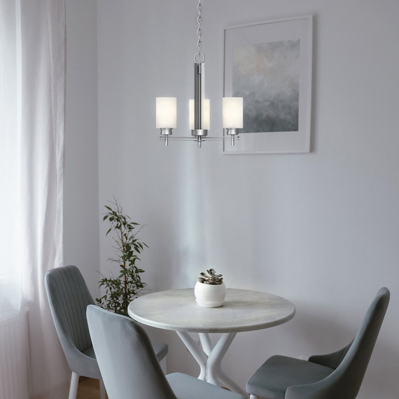 Mini-lustre suspendu en nickel 3 lumières Carena