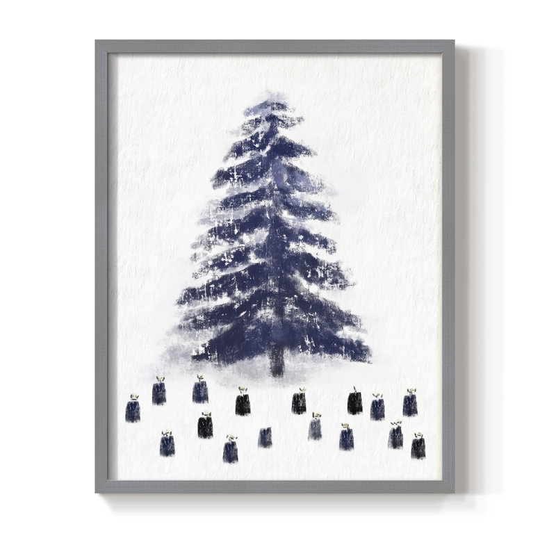 Reproduction encadrée - bois massif, Gris, H 30 po x l 24 po