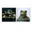 «Bathroom Geckos Green Soak», ensemble de 2 peintures murales en acrylique pour salle de bain-103920267