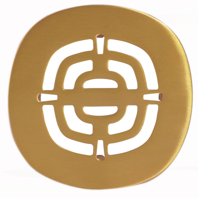 4-1/2" OD Brass Snap-In Shower Strainer Drain Cover, Brushed Bronze