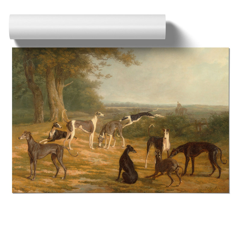 Nine Greyhounds Vol.1 by Jacques-Laurent Agasse - No Frame Print, 30cm H x 42cm W x 0.1cm D