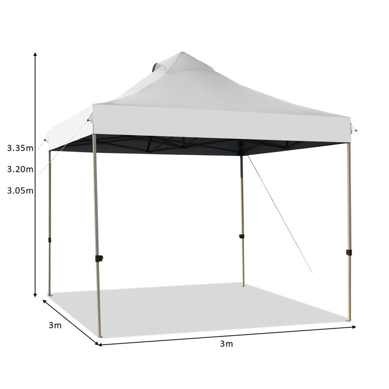 Akhai 3m x 3m Steel Pop-Up Canopy, White