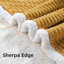 Jeté en sherpa réversible très grand rayé beige, 87 po x 94 po.-123515593