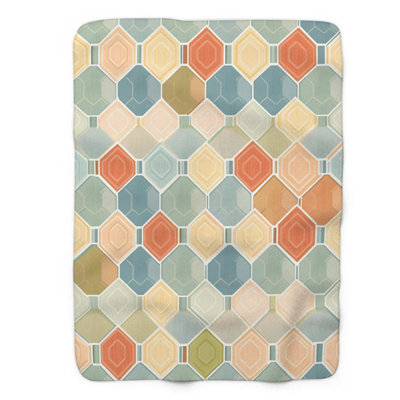 Gentle Geometric - 1 Piece Premium Sherpa Blanket Throw Blanket
