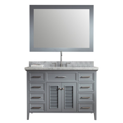 Ensemble de meuble-lavabo de salle de bain simple avec miroir 49 po Hamil