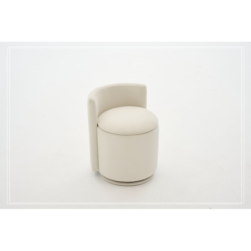 Velours pivotant avec dossier incurvé, Beige