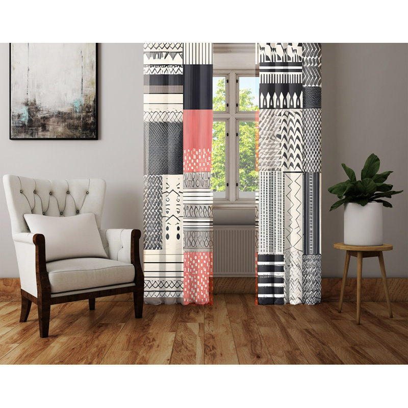 Brejon Semi Sheer Curtain Pair, 20" W x 52" L