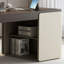 Solid Wood Solid Wood and Stainless Steel Credenza Desk with Built-In Electrical Outlet