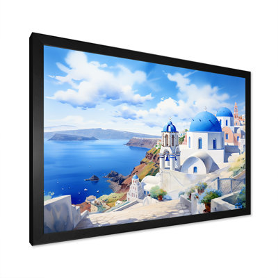 Santorini, Grèce, bord de mer, village sérénité II - Grèce, art mural