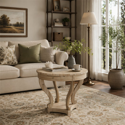 Table basse à pieds courbés de style campagnard
