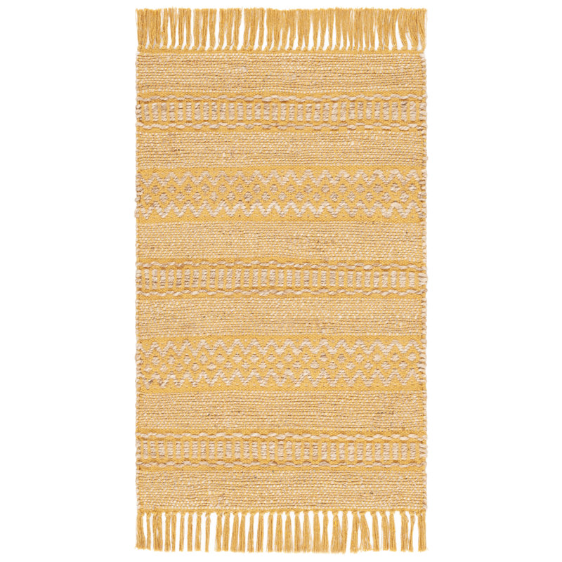 Natural Fiber 123 Hand Woven 50% Jute; 50% Cotton Geometric Shapes Rug, Round 7'