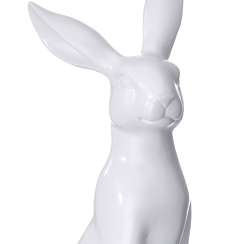 Lapin blanc en résine 13,5 po, 13,5 po x 5 po