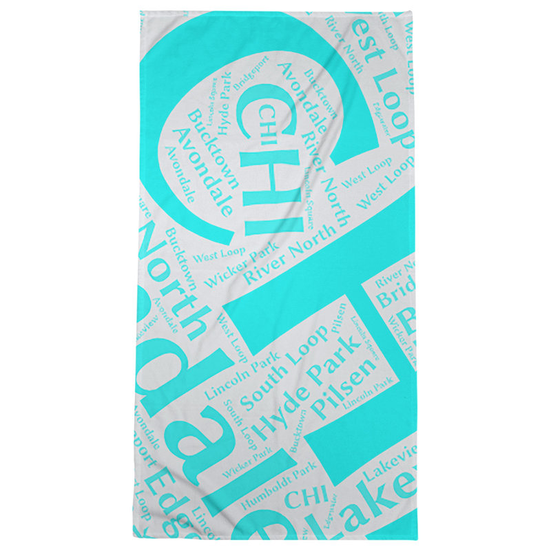 Bath Towel, Cyan, Poly/Cotton, Chicago