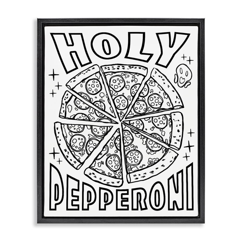 Cadre flottant Saint Pepperoni, par Ziwei Li, Cadre flottant noir de jais, H 21 po x l 17 po