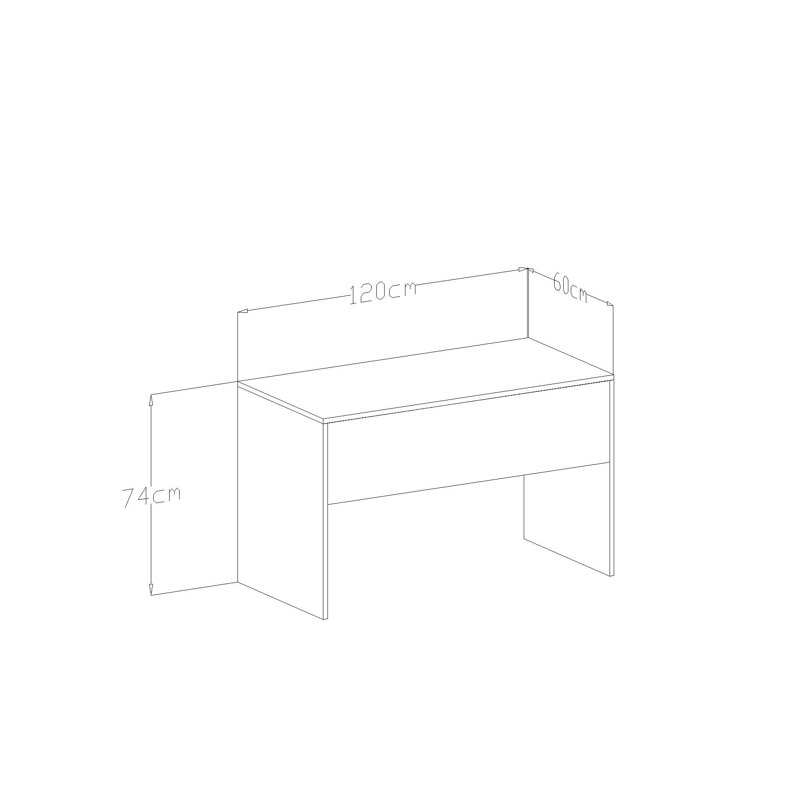 Aadrit 120Cm W Rectangle Writing Desk, White