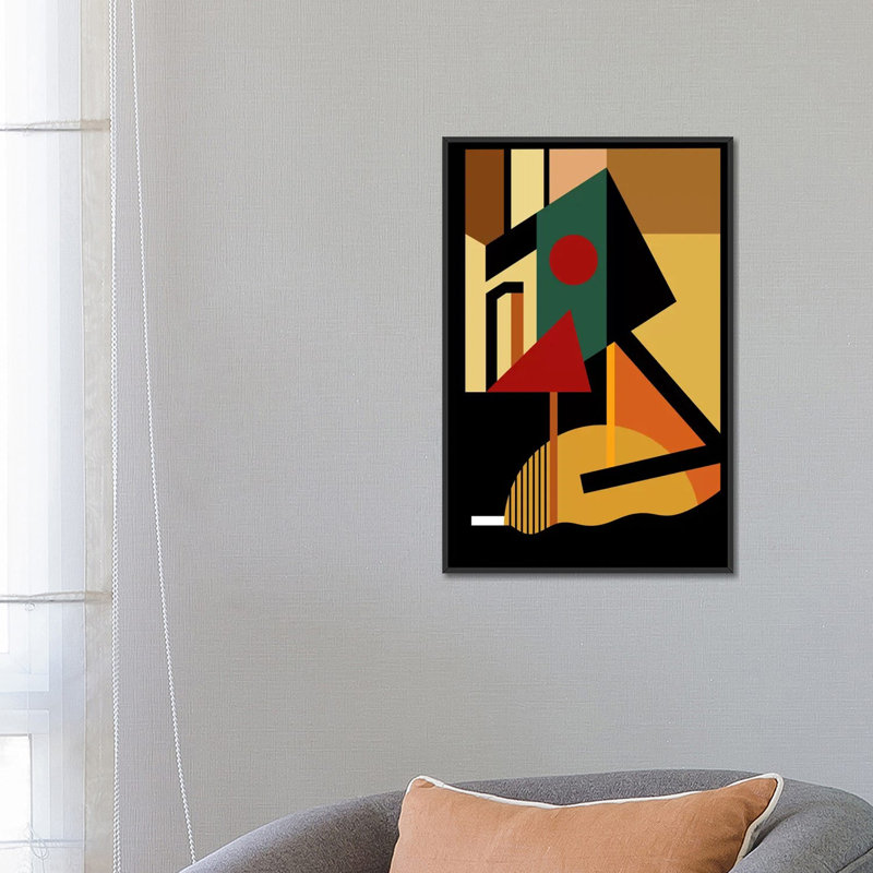 «The Geometrist», impression sur toile, H 26 po x l 18 po x P 1,5 po, Toile avec cadre noir, Pas de tapis