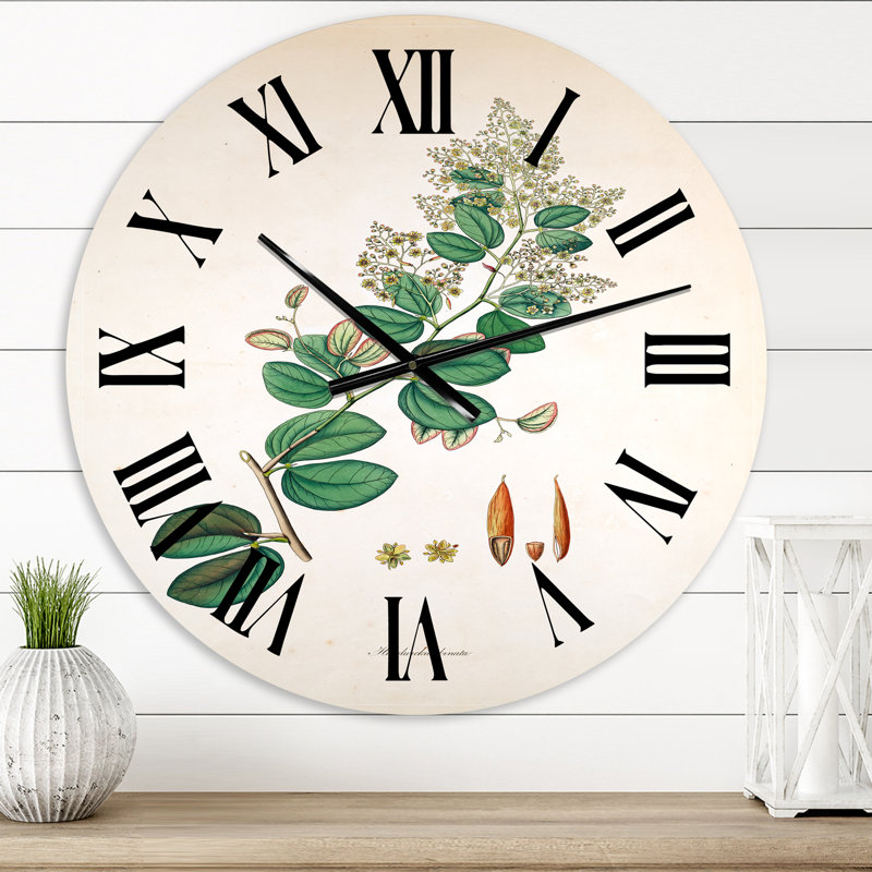 Vintage Botanicals XIII - Horloge murale, Surdimensionné
