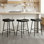 Tabouret de bar 26 po en similicuir rembourré sans dossier avec structure en métal