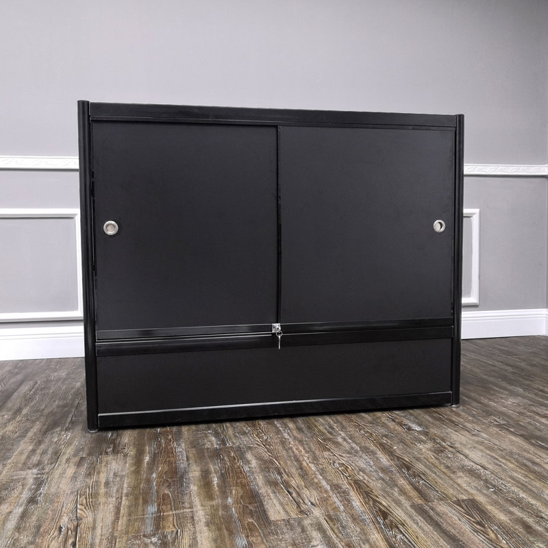 Black Aluminum Showcase Full Vision 48 Inch Frame Shelf Retail Store Display Cabinet