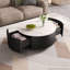Table basse ronde et mobile avec roulettes