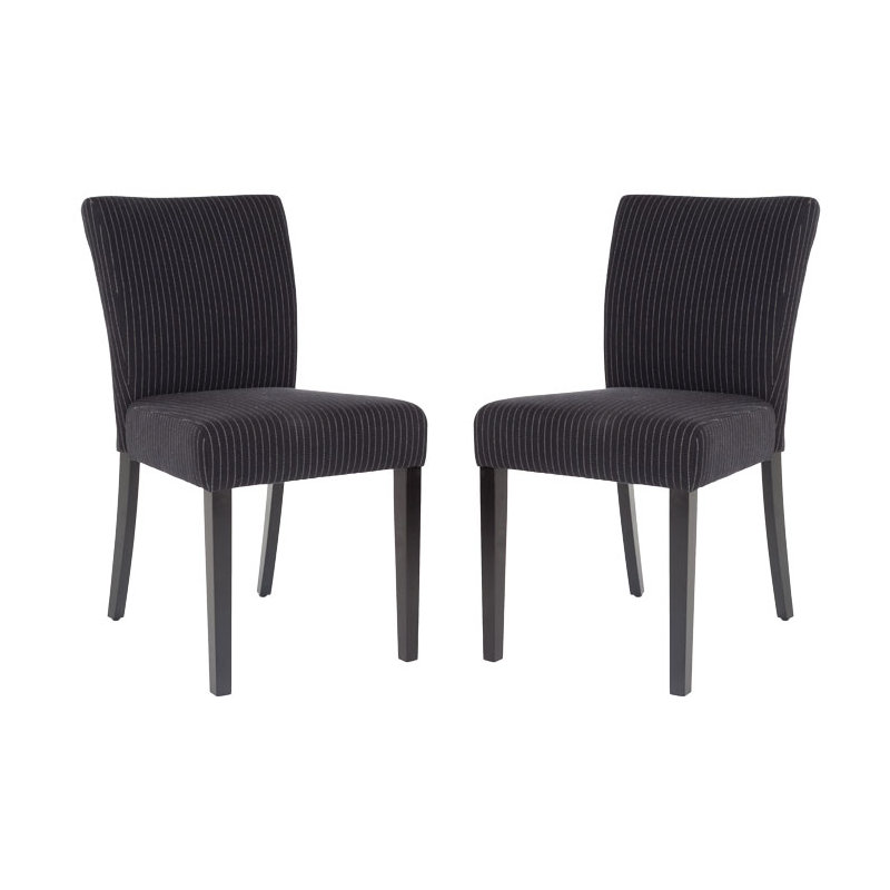 Chaise parsons Mavis KD, Noir / rayures crème