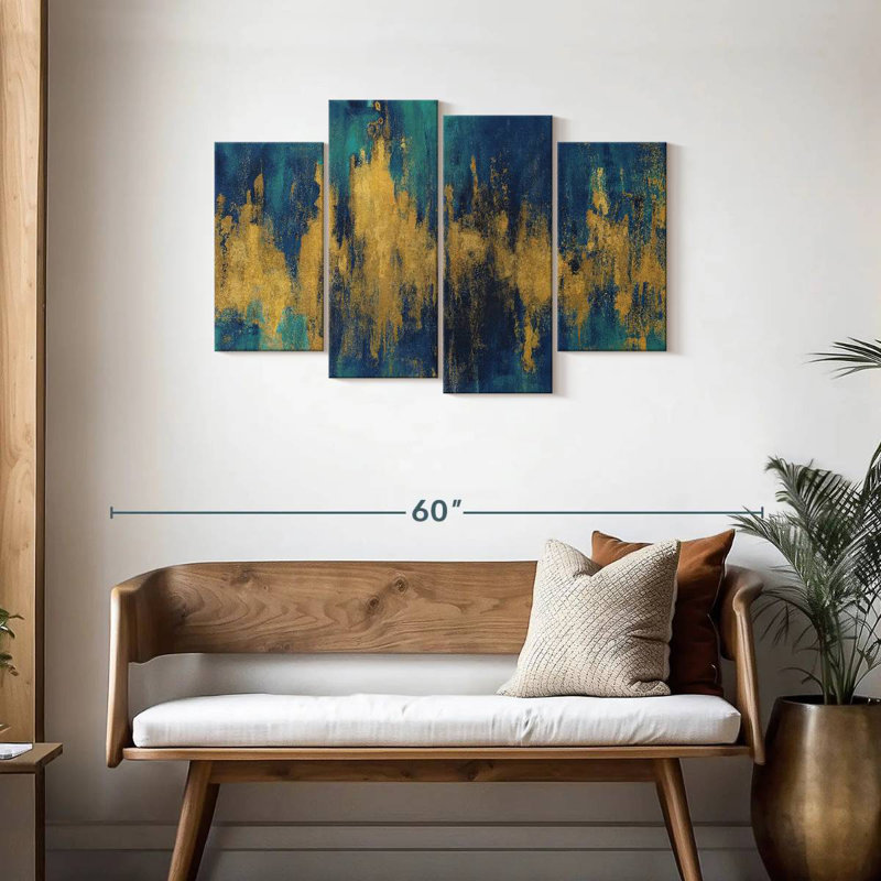 Bleu foncé et abstrait or