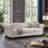 Chesterfield sofa beige linen fabric